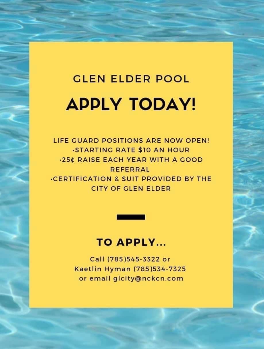 USD 273 Beloit Glen Elder Pool is Hiring